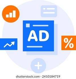 ads conversion modern icon clipart illustration