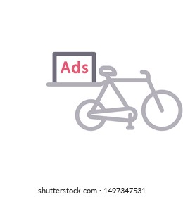 ads cycle colour line vector icon