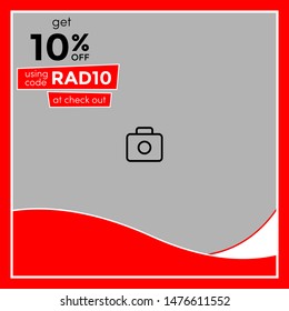 Ads design red and white