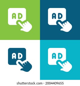 Anzeigen: Vier-Farben-Minimal-Icon-Set