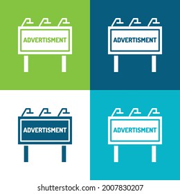 Ads Flat four color minimal icon set