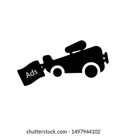 ads helicopter glyph flat vector icon