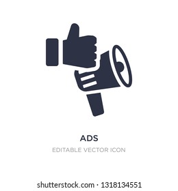 ads icon on white background. Simple element illustration from Social media marketing concept. ads icon symbol design.