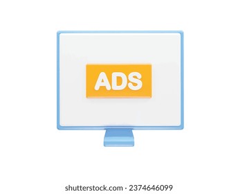 Elemento de ilustración 3d del icono de anuncios