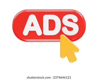 Ads icon render 3d illustration element