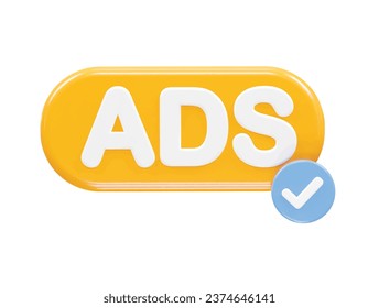 Ads icon render 3d illustration element