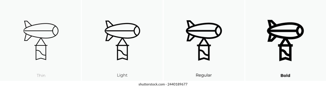 ads icon. Thin, Light Regular And Bold style design isolated on white background