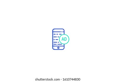 Ads icon in trendy flat style isolated on white background vector illustration