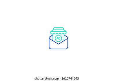 Ads icon in trendy flat style isolated on white background vector illustration