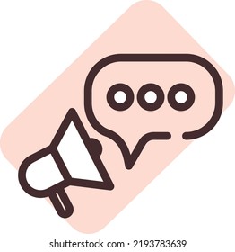 Ads message, illustration, vector on a white background.