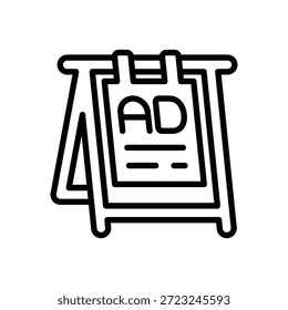 Icono del tablero exterior de los anuncios, gráfico del Vector de línea