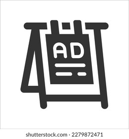 Icono de tarjeta externa de anuncios, gráficos vectores