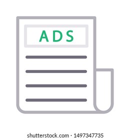 ads paper colour line vetor icon