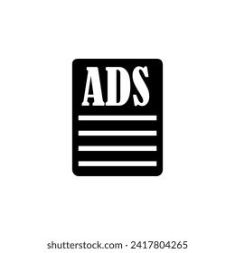 Ads Paper flat vector icon. Simple solid symbol isolated on white background