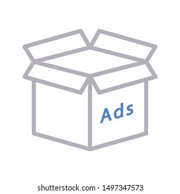 ads parcel colour line vector icon