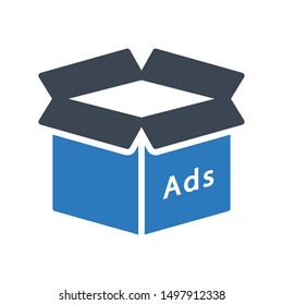 ads parcel glyph colour vector icon