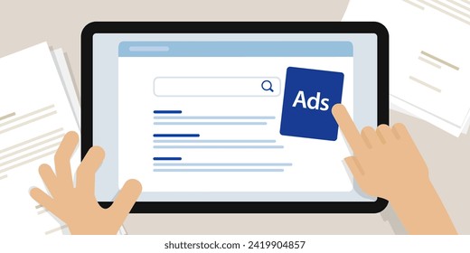 Ads in search engine result page marketing ad digital placement