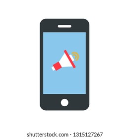 ADS in smartphone  icon vector. ADS in smartphone symbol. ADS in smartphone icon symbol in flat style. ADS in smartphone symbol illustration. Pixel vector graphics - Vector.