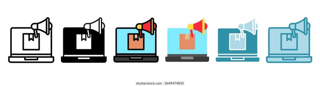 Ads Studio multi style, mini illustration icon set. Vector for modern concept, print, UI, UX kit, web and app development. Related to product offering, marketing, business.