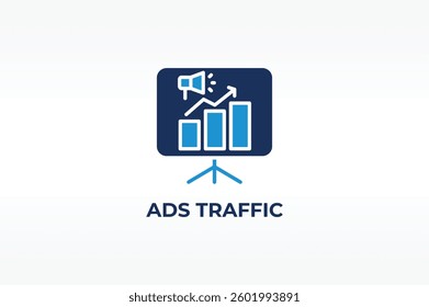 ADS TRAFFIC vector, icon or logo sign isolated symbol illustration