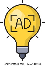 ads vector flat color icon 