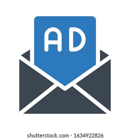 ads vector glyph  color icon  