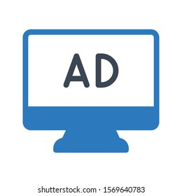 ads vector glyph colour icon 