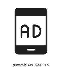 ads vector glyph flat icon 