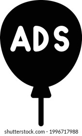 ads vector glyph flat icon