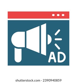 Ads Vector Glyph Two Color Icon For Personal And Commercial Use.
