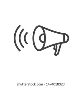 ADS vector icon. Megaphone icon. Advertising vector sign. Eps 10 flat symbol