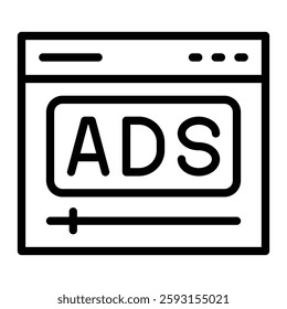 Ads Vector Line Icon Design