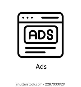 Vector de anuncios   iconos de esquema. Material gráfico simple