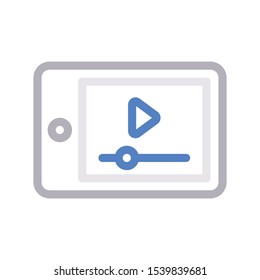 ads video vector color line icon