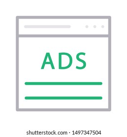 ads web page colour line vetor icon