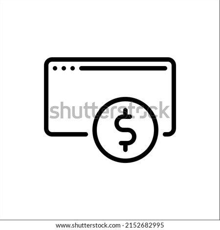 Adsense icon, earn extra income from the internet. E-banking icon, online financial services.