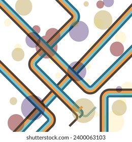 Adstract bunter Linienform, Retrohintergrund, Vektorgrafik