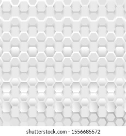 Adstract connection background with hexagonal white and grey pattern.