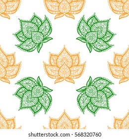 Adstract seamless background with lotus. Vector illustration