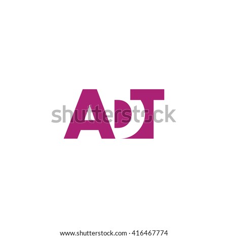ADT Logo. Vector Graphic Branding Letter Element. White Background