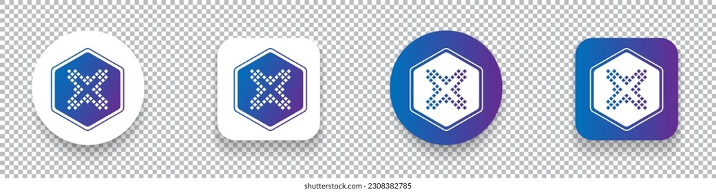 adToken (ADT)  crypto currency logo symbol set isolated on transparent background vector