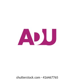 ADU Logo. Vector Graphic Branding Letter Element. White Background