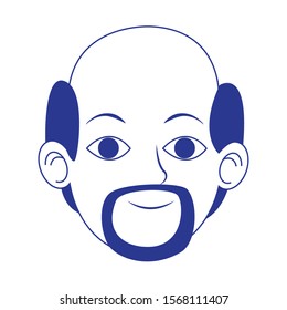 adult afro man face icon over white background, vector illustration