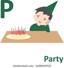 Alfabeto adulto, piada, letra P, festa triste