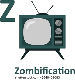 Adult alphabet, joke, letter Z, TV, zombification