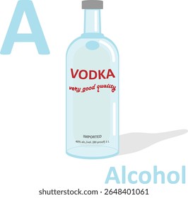 Adult alphabet, letter A, alcohol, joke