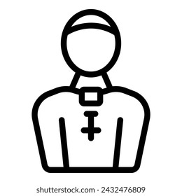 Adult bible icon outline vector. Mass priest character. Religion culture