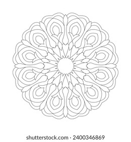 Adult blissful coloring book mandala design vector file