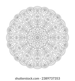 Adult Blossoming Beauty coloring book mandala page for kdp book interior. Peaceful Petals, Ability to Relax, Brain Experiences, Harmonious Haven, Peaceful Portraits, Blossoming Beauty mandala design.