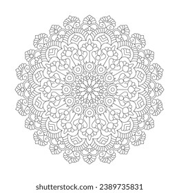 Adult Celestial Swirls coloring book mandala page for kdp book interior, Ability to Relax, Brain Experiences, Harmonious Haven, Peaceful Portraits, Blossoming Beauty mandala design.